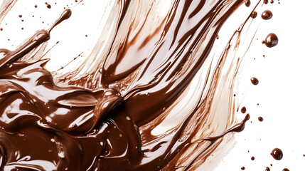 Fototapeta premium Sweet and Rich Chocolate Dessert Art Captured in Swirling Patterns Isolated in PNG Format