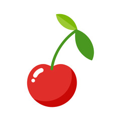 cherry with leaf