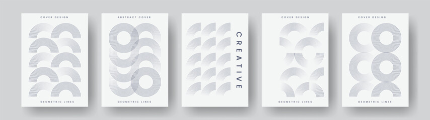 Abstract geometric lines cover or poster, minimalistic design