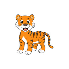 Fototapeta premium tiger cartoon character vector illustration 