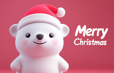 cartoon christmas polar bear illustration
