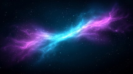 Fototapeta premium Radiant Digital Shimmering Cosmos with Bold Streaks of Pink and Blue Colors Against a Deep Space Background