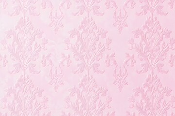 A textured pink wallpaper featuring floral patterns, suitable for interior design.