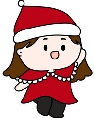 Christmas costumes Cute, Kids, Children, Clipart, PNG, Transparent, Holiday, Festive, Costume, Santa, Red, Cartoon, Doodle, Illustration