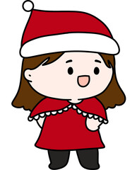 Christmas costumes Cute, Kids, Children, Clipart, PNG, Transparent, Holiday, Festive, Costume, Santa, Red, Cartoon, Doodle, Illustration