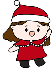 Christmas costumes Cute, Kids, Children, Clipart, PNG, Transparent, Holiday, Festive, Costume, Santa, Red, Cartoon, Doodle, Illustration