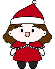 Christmas costumes Cute, Kids, Children, Clipart, PNG, Transparent, Holiday, Festive, Costume, Santa, Red, Cartoon, Doodle, Illustration