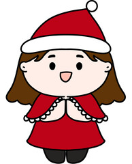 Christmas costumes Cute, Kids, Children, Clipart, PNG, Transparent, Holiday, Festive, Costume, Santa, Red, Cartoon, Doodle, Illustration