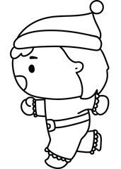 Christmas costumes Cute, Kids, Children, Clipart, PNG, Transparent, Holiday, Festive, Costume, Santa, Red, Cartoon, Doodle, Illustration