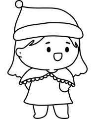 Christmas costumes Cute, Kids, Children, Clipart, PNG, Transparent, Holiday, Festive, Costume, Santa, Red, Cartoon, Doodle, Illustration