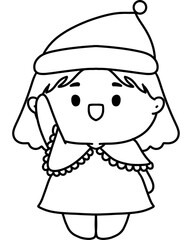 Christmas costumes Cute, Kids, Children, Clipart, PNG, Transparent, Holiday, Festive, Costume, Santa, Red, Cartoon, Doodle, Illustration