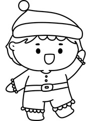 Christmas costumes Cute, Kids, Children, Clipart, PNG, Transparent, Holiday, Festive, Costume, Santa, Red, Cartoon, Doodle, Illustration