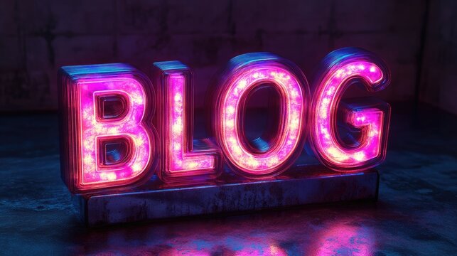 Content showcase, creative banner highlighting word Blog, designed to attract audience interest, enhance online presence, appealing visuals, compelling messaging for dynamic digital experience.