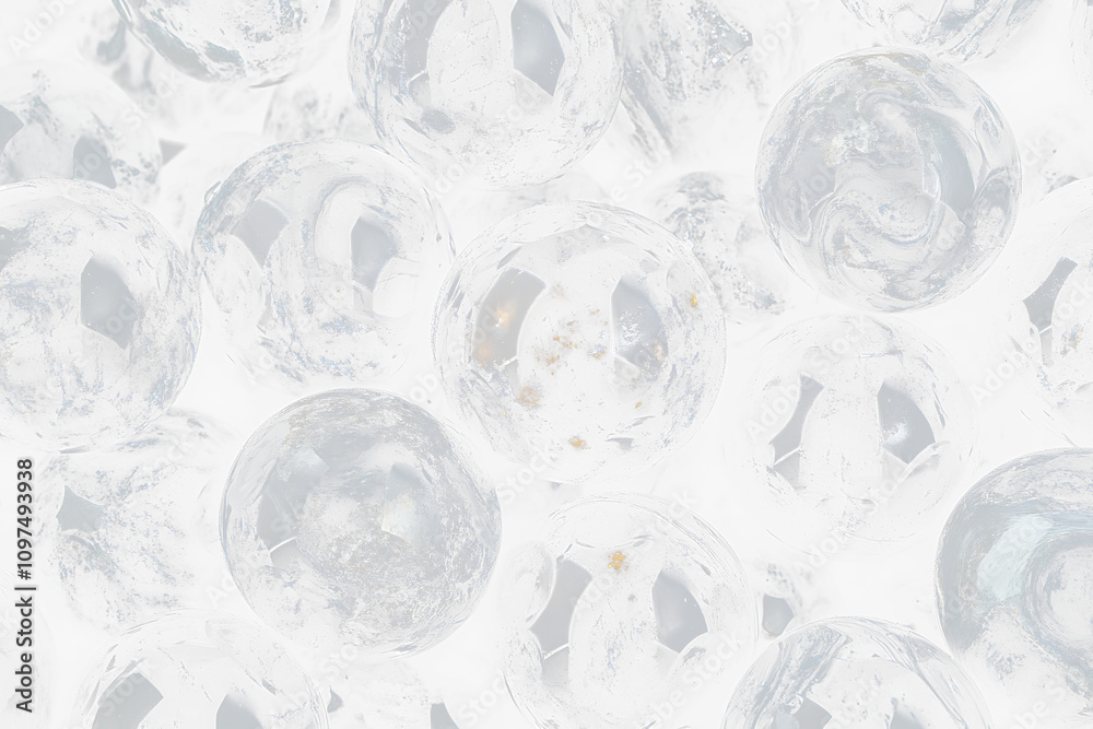 Poster Close-up of many dark spheres with gold flecks, creating a textured Transparent Background.
