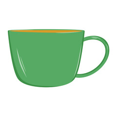 Doodle mug or cup of glass and cute hand draw illustration inspired by mug water tea  that can be use for social media, sticker, wallpaper, e.t.c with light green color