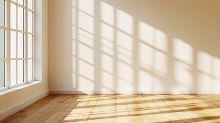 Wooden floored room with large window