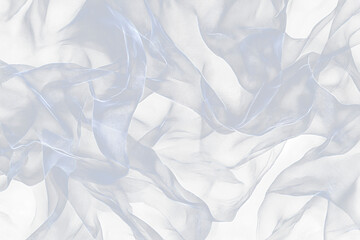 Abstract image of flowing, translucent fabric on black Transparent Background.