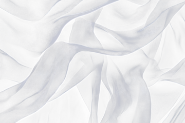 Abstract image of flowing, translucent gray ribbons on black Transparent Background.