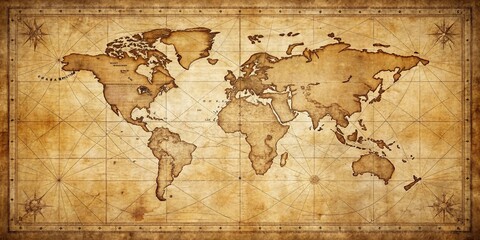 Antique World Map A Vintage Illustration of Global Exploration
