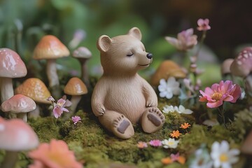 Bear figure, new year gift concept.