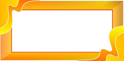 Abstract orange frame with red line and colorful look , yellow orange red frame vector.