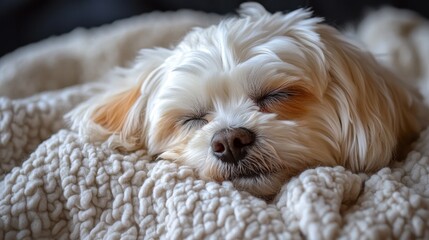 Sleeping dog cozy home pet photography indoor environment close-up view comfort concept