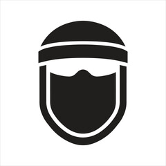 Face shield icon. Protective face mask icon