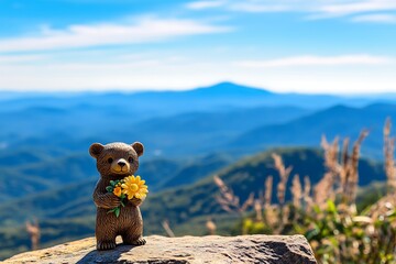 Bear figure, new year gift concept.