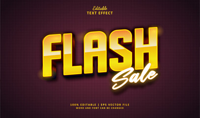 Flash Sale Editable Text Effect Style 3d Neon Chrome Yellow Gold Colours