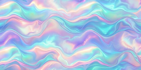 Abstract Pastel Wave Background with Iridescent Shimmering Texture