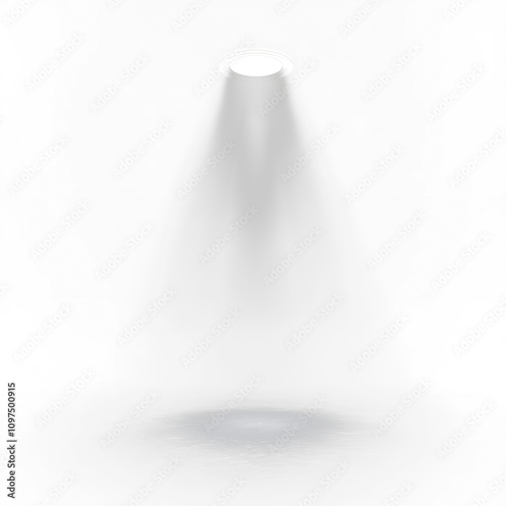Poster here's a description for your image, following your specifications single spotlight illuminating dar