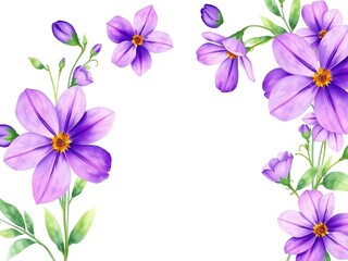 Watercolor illustration of a bouquet of purple flowers, purple flowers, watercolor designs