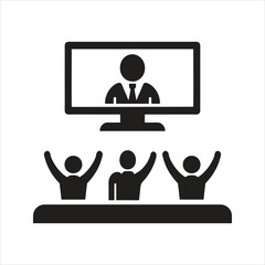 President speech icon. Video call. News icon