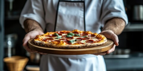 Person holding pizza