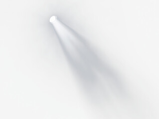Bright spotlight beam illuminates darkness.