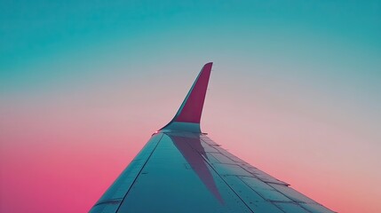 Airplane Wing Against Colorful Sky During Sunset Photography