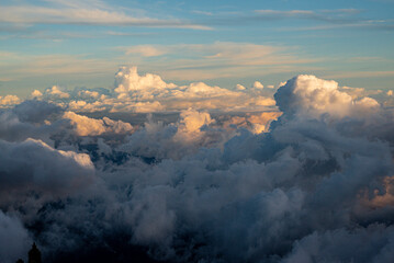 Guatemala. The sky and clouds in the mountains