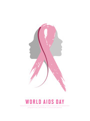 World Aids Day campaign creative concept. 3d vector illustration for social media.