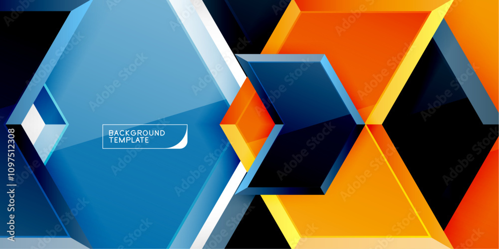 Poster vector 3d arrow techno design template