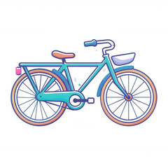 Obraz premium Colorful bicycle illustration digital art transparent background creative view