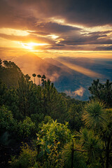 Guatemala. The sky and clouds in the mountains