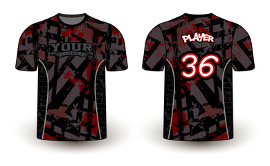 All sports player jersey design with an elegant edgy and wild look. Sports gear template mockup perfect fit for all sports. The designs that go on casual wear, shirts, fashion apparel, and all kind 