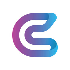 C abstract gradient letter logo