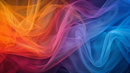 Fototapeta premium Colorful flowing fabrics in vibrant hues.