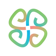 Abstract Round Circle Gradient Stroke Logo