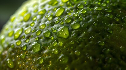 green leaf with drops of water