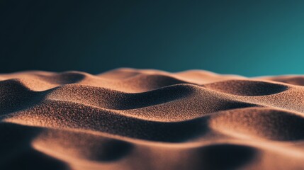 Desert Sands: Textured Waves of Sand Under a Teal Sky 