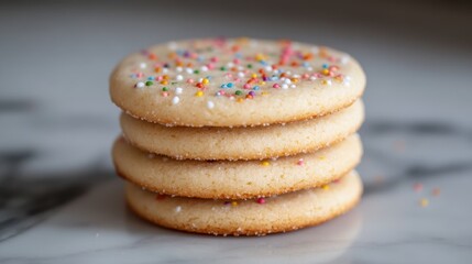 National Cookie Cutter Day Delicious stack of sugar cookies with colorful sprinkles for celebration party
