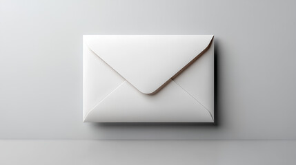 White Paper Envelope on Plain Background