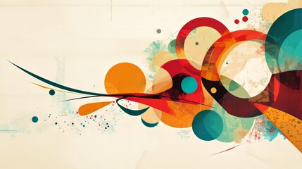 Obraz premium Captivating Geometric Harmony. Vibrant abstract illustration with geometric shapes concept